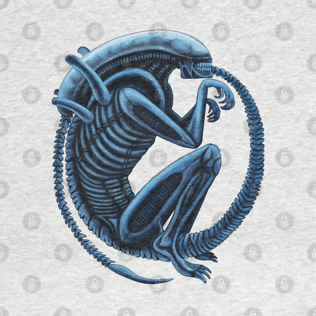 Sleeping Xenomorph (scale: 66%) by SPACE ART & NATURE SHIRTS 